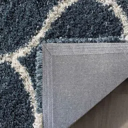 Carpetify 3x5ft Slate Blue &a; Ivory Fur Shaggy Rug Carpet, 0609YJ0MQY1 image 5