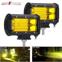 AllExtreme EX7IY2P 24 LED 7 inch 72W Cube Yellow Spot Lamp CREE LED Waterproof Fog Light Pod with Mounting Brackets image 2