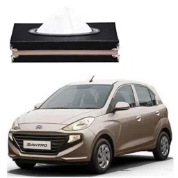 Kozdiko Leatherette Black Classic Car Tissue Paper Dispenser Box with 200 Sheets (100 Pulls) for Hyundai Santro 2018-picture-45