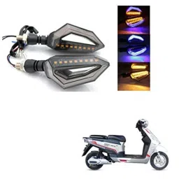 Kozdiko 4 Pcs Bike D Shaped 9 LED Front &a; Rear Side Turn Signal Indicator Light Set for Hero NYX 12-picture-23