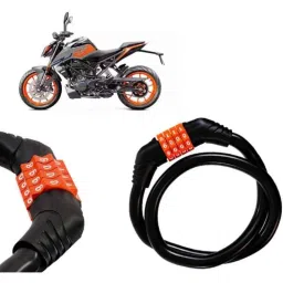 Auto Pearl Black &a; Orange 4 Digit Anti-Theft Combination Number Lock for 125 Duke-picture-36