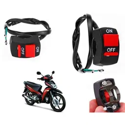 Auto Pearl 7/8 inch 12V Bike Fog Light Handle Bar Switch for TVS Neo-picture-12