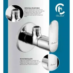 Cloudtail by Prestige Opal CDT2117 Brass Chrome Finish Wall Mounted Angle Valve with Wall Flange image 5