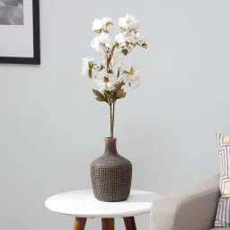 fourwalls White Fabric Carnations Stick Artificial Flowers image 1