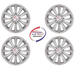 Auto Pearl 4 Pcs 12 inch ABS Silver AWC04 Press Type Hubcap Wheel Cover Set with Retention Ring for Maruti Suzuki Alto 800 image 3