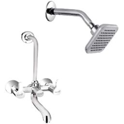 Prestige Eva 2 Pcs Brass Chrome Finish Wall Mixer &a; Grand Shower Head Set-picture-22