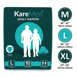 KareMed 10 Pcs 101-139 Cm Large Size Adult Diapers Pack image 2