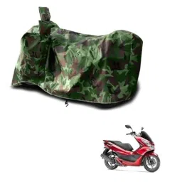 Kozdiko Polyester Jungle Print Waterproof Bike Body Cover with Mirror Pockets &a; Buckle Belt for Honda PCX 150-picture-20