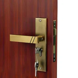 Saze Sierra 8 inch Stainless Steel Antique Brass Matt Finish Cylindrical Plate Mortise Door Lock Pull Handle Set with 3 Computer Keys image 3