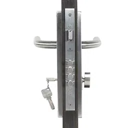 Saze 10 inch Stainless Steel 304 Brass Finish Cylindrical Plate Mortise Door Lock Handle Set, SE-MG1106-10CY-OSK image 5