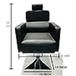 P P Chair Leatherette Black Beauty Parlor Chair with Cushioned Seat Back, Hydraulic &a; Push Back System image 2