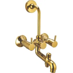 Azaro Brass Gold Plated 3 in 1 Wall Mixer with L Bend, BOL-118-picture-44