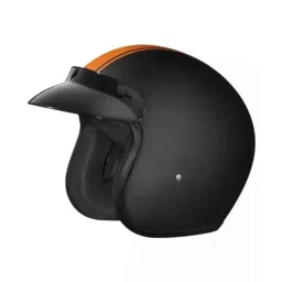 Studds Jetstar Classic D3 Decor Orange Pin Stripe Expanded Polystyrene Matt Black Open Face Open Face Helmet, Size: Xtra Large-picture-34