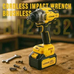 Vormir VR BW21-32 320Nm 20V 1800-3000rpm Plastic Yellow Cordless Impact Wrench Set, BW2132V112 image 3