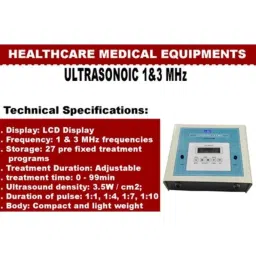 HME 1-3MHz Blue Ultrasonic Physiotherapy Machine with 27 Programs &a; LCD Display image 2