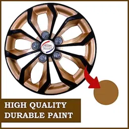 Auto Pearl 4 Pcs 15 inch Golden &a; Black ABS Press Type Hubcap Wheel Cover Set with Retention Ring for Tata BoltXTModel image 4