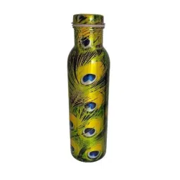 Healthchoice 1000ml Copper Morpankh Design Printed Water Bottle (Pack of 3)-picture-40