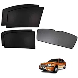 Kozdiko 5 Pcs Polyester Black Non Magnetic Window &a; Rear Sun Shades Set for Ford Ikon-picture-26
