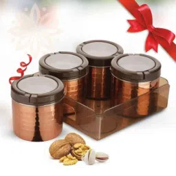 Trueware Fusion 4 Pieces 500ml Brown Copper Finish Storage Canister Set image 2