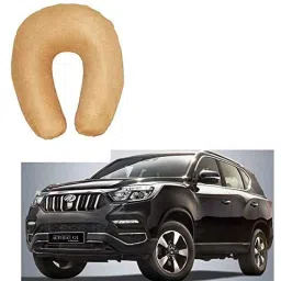 Kozdiko Velvet Beige U-Shape Travel Neck Rest Cushion Pillow for Mahindra Alturas G4, Koz-50643-picture-29