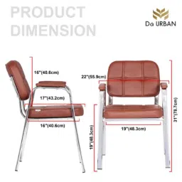 Da URBAN Weston Tan Leatherette Heavy Duty Metal Frame Visitor Chair with Arms image 4