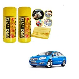 Kozdiko 2 Pcs Microfiber Yellow Dry &a; Wet Car Cleaning Cloth Set for Fiat Linea Classic-picture-44