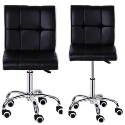 Da Urban Bion Black &a; White Fabric &a; Foam Stool Chair with Wheels &a; Low Back (Pack of 2)-picture-45