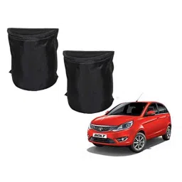 Kozdiko 2 Pcs Black Semi Cylindrical Car Dustbin Set for Tata Bolt-picture-11