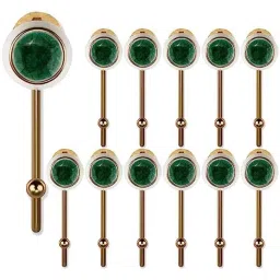 Screwtight 130mm Ceramic Green &a; Gold Multipurpose Crackle Glaze Hook with Brass Effect, AZ-CHK001RO-GR-12 (Pack of 12)-picture-35