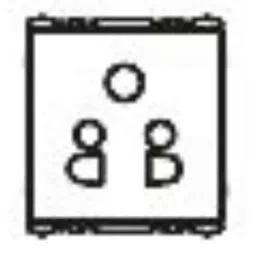 Wipro North West Nowa 6A 2-3 Pin 2 Module Silver Grey Socket with Euro Pin, A1410 (Pack of 10) image 2