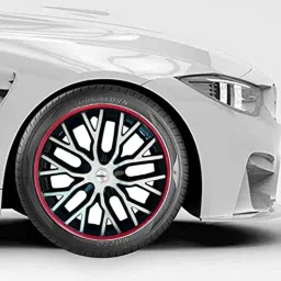 Prigan 4 Pcs 16 inch Polypropylene Black, Silver &a; Red Press Fitting Car Wheel Cover Set for Kia Seltos image 3