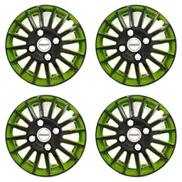 Prigan 4 Pcs 14 inch Polypropylene Black &a; Green Wheel Cover Set for Hyundai Grand i10, Camry1-Green-14-Grandi10-picture-10