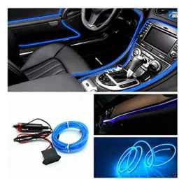 Kozdiko 12V 5m Plastic Ice Blue Cold Roll Car Interior Strip Light for Chevrolet Sail UVA-picture-46