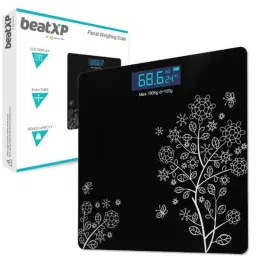 Pristyn Care beatXP Pro Max 180kg Black Floral Digital Body Weighing Scale with Tempered Glass &a; LCD Display-picture-31