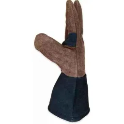 Ozswell 12 inch Leather Brown &a; Black High Temperature MIG Welding Safety Gloves, Size: M (Pack of 100) image 4