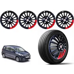 Auto Pearl 4 Pcs 15 inch ABS Black &a; Red Press Type Car Wheel Cover Set with Retention Ring for Maruti Suzuki Ertiga Type 2 2015-2018-picture-15