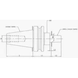 RR BT Taper Drill Chuck Arbor, Size: BT40 JT6 image 3