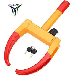 Kozdiko Steel Yellow &a; Red Anti-Theft Heavy Duty Car Wheel Tyre Lock Clamp for Volkswagen Beetle image 2