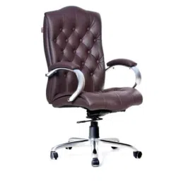 Modern India Leatherette Brown High Back Office Chair, MI289 (Pack of 2)-picture-18