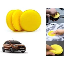 Auto Pearl Polyurethane Beige Washing &a; Waxing Polish Foam Sponge for Aspire Free Style 2018 (Pack of 3)-picture-26