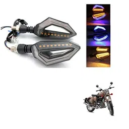 Kozdiko 4 Pcs Bike D Shaped 9 LED Front &a; Rear Side Turn Signal Indicator Light Set for Royal Enfield Classic Desert Storme-picture-17