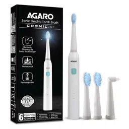 AGARO Cosmic Lite White Battery Operated Rechargeable Sonic Electric Toothbrush for Adult with 6 Modes &a; 3 Brush Heads, 33542-picture-35