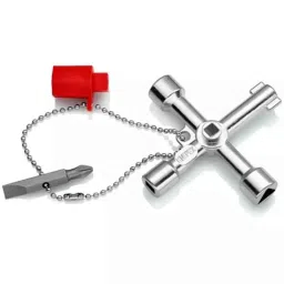 Knipex 00 11 03 76mm Red &a; Silver Control Cabinet Keys for All Standard Cabinets &a; Shut-off Systems-picture-48