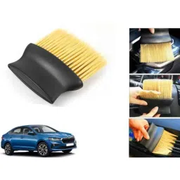 Auto Pearl Nylon Beige Car Dashboard Dust Cleaner Brush for Slavia 2022-picture-22