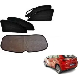 Kozdiko 5 Pcs Polyester Black Magnetic Zipper Car Sunshade Set with Dicky Curtain for Toyota Glanza Facelift 2022-picture-35