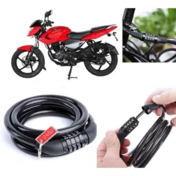 Auto Pearl PVC &a; Plastic Black Combination Cable Lock for Pulsar 135, 940-picture-25
