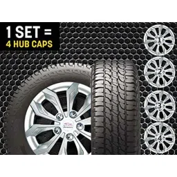 Auto Pearl 4 Pcs 15 inch ABS Silver Car Wheel Cover Set for Maruti Suzuki Scross image 3