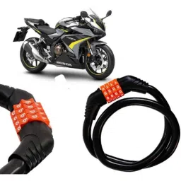 Auto Pearl Black &a; Orange 4 Digit Anti-Theft Combination Number Lock for CBR500R-picture-19