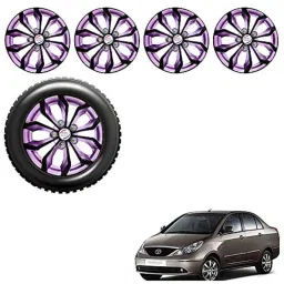 Auto Pearl 4 Pcs 14 inch ABS Black &a; Violet Car Wheel Cover Set for TATA Indigo-picture-15