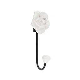 Screwtight 140mm Ceramic White Rose Shape Multipurpose Hook for Wall, C181902WHT-8 (Pack of 8) image 2